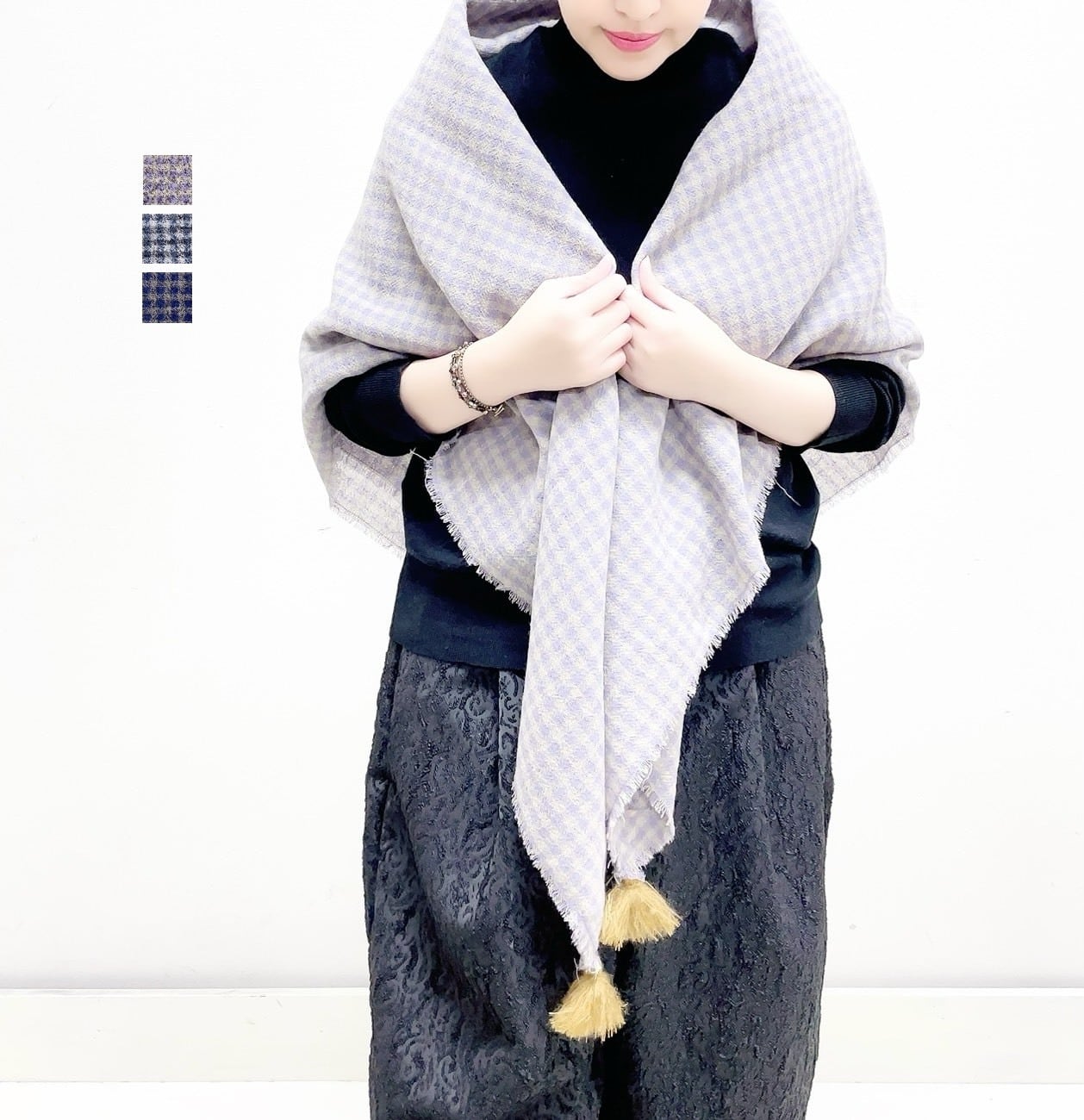ROBE de PEAU】ウールガーゼタッセルストール / R329 | syozikiya