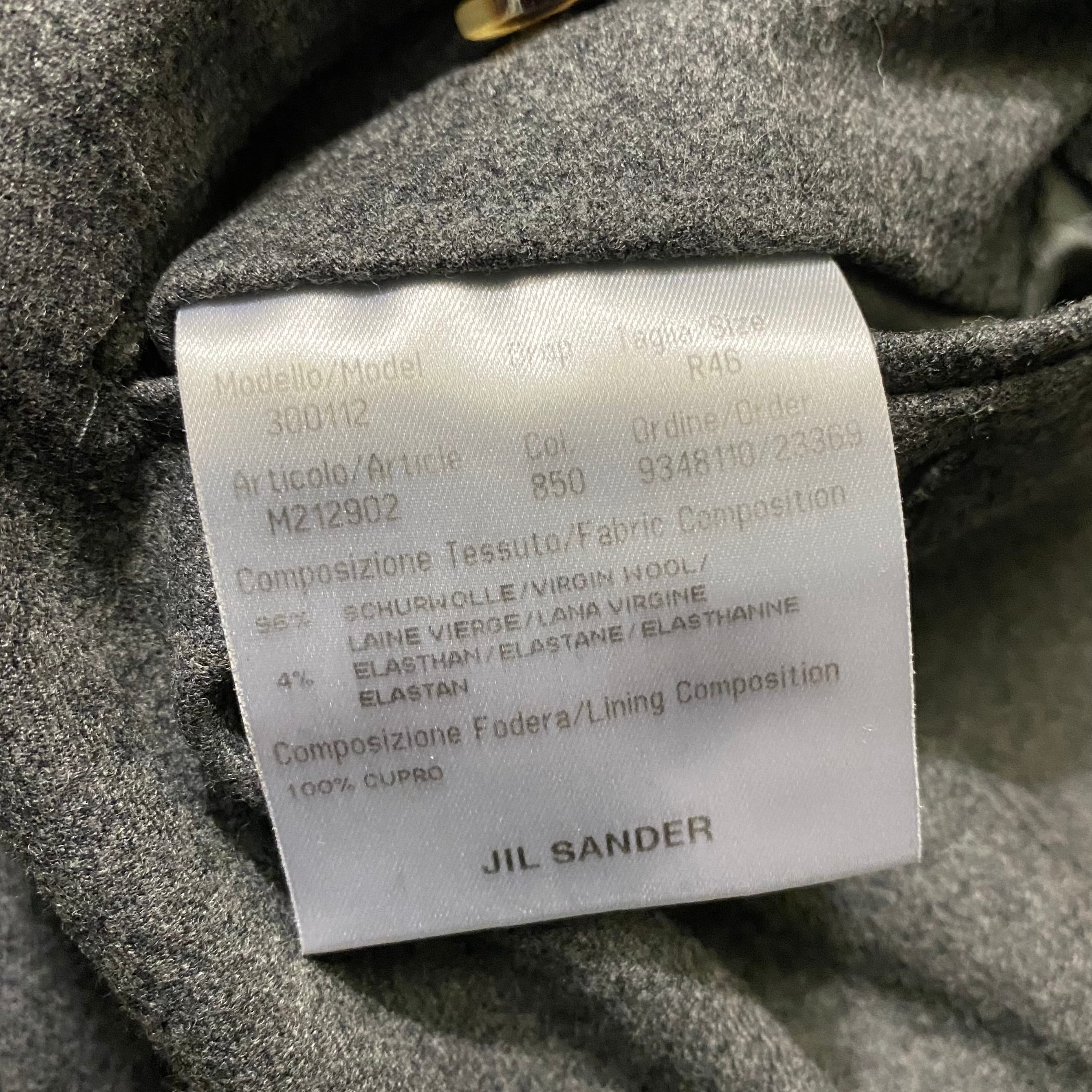 JIL SANDER charcoal gray color wool slacks | NOIR ONLINE