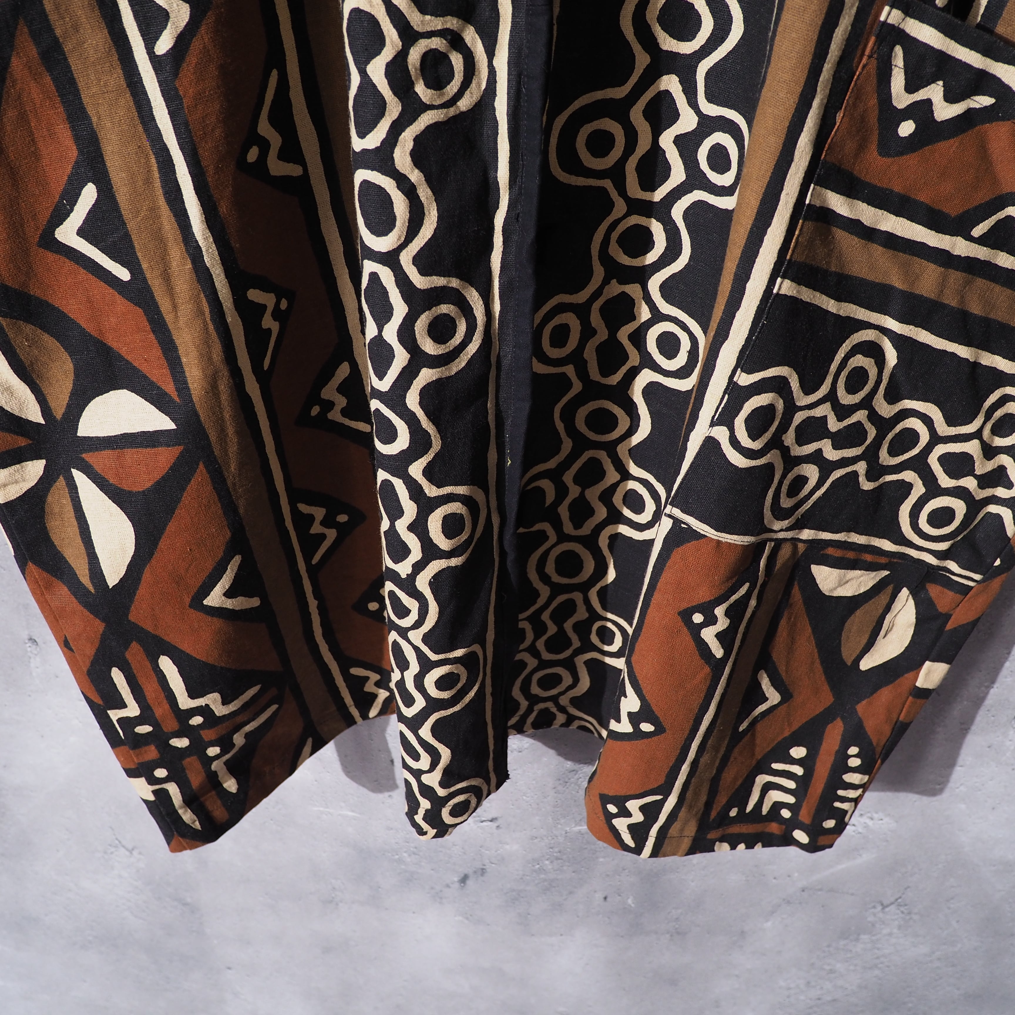 ethnicity art hand-dyed vintage dolman sleeve long coat