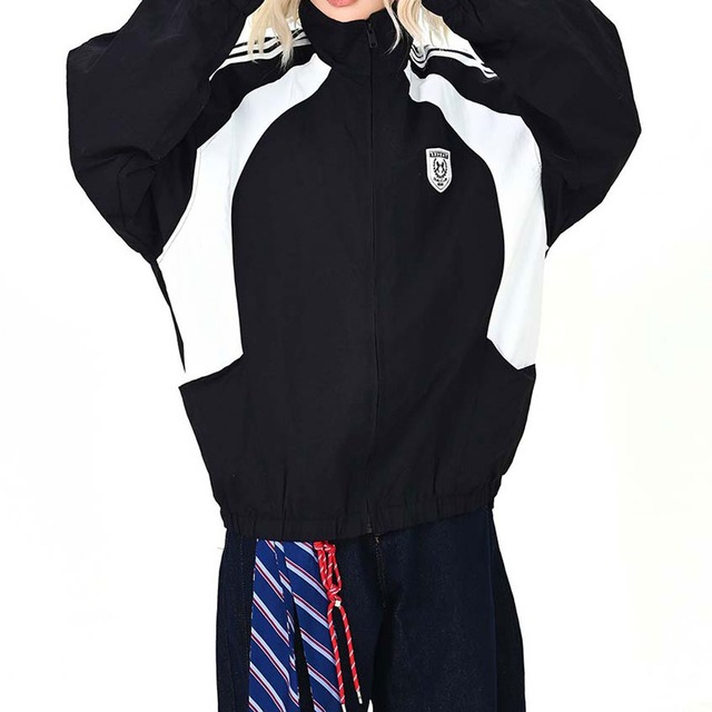 ラインブロックスポーティジップブルゾン 2col   R01487