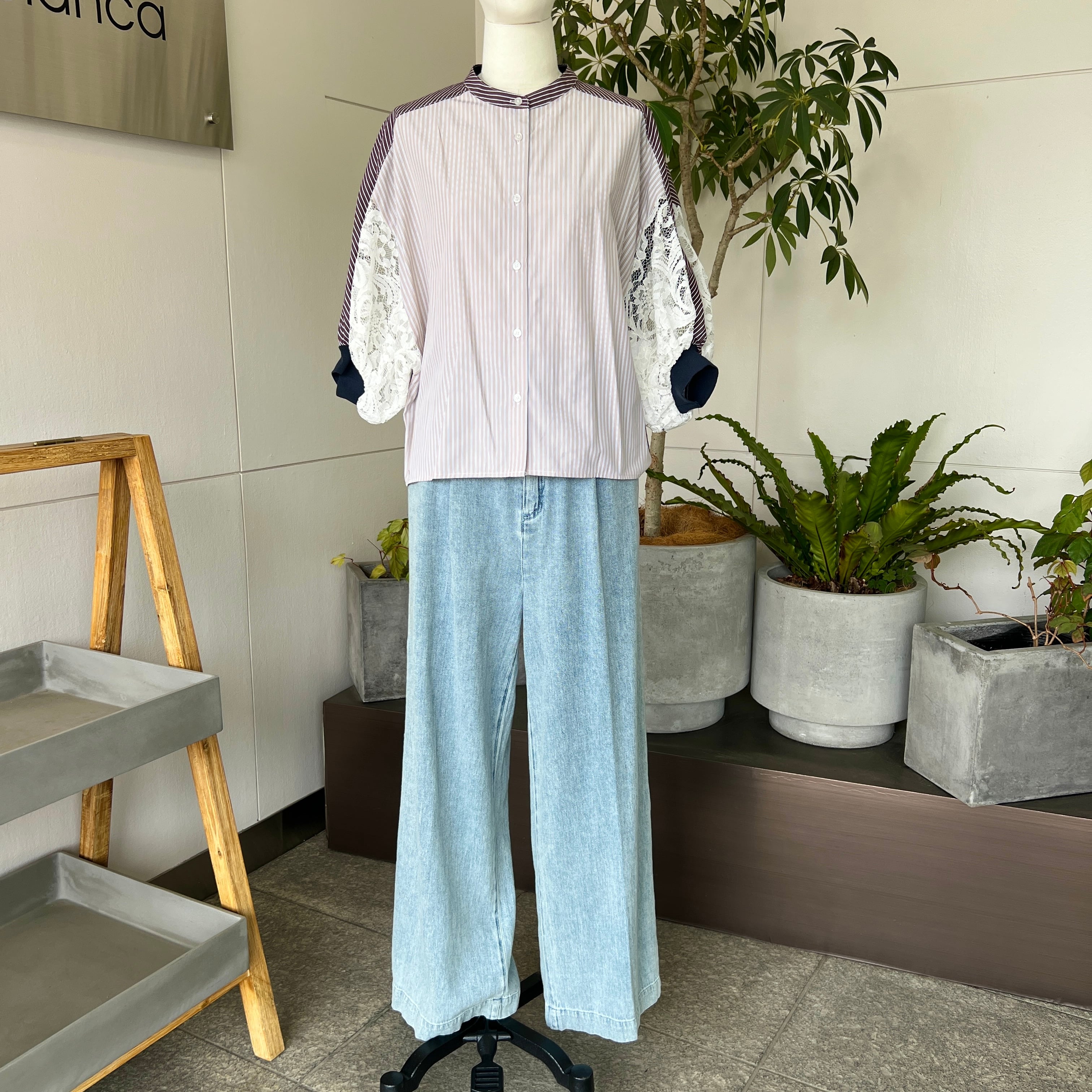 ソフトデニム ハイウエストタックワイドパンツ《 PASSIONE パシオーネ