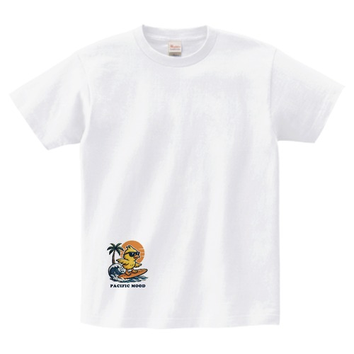 "PACIFIC MOOD"サンセットサーフミニマルTシャツ