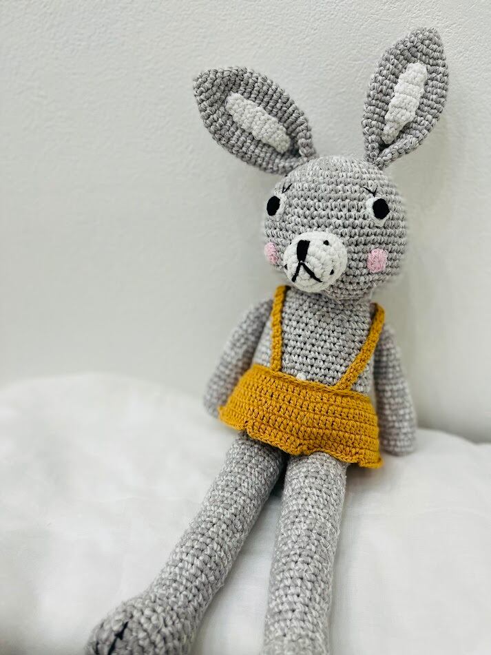 miann&co ぬいぐるみ グレーウサギ 大きなぬいぐるみ ハンドメイド