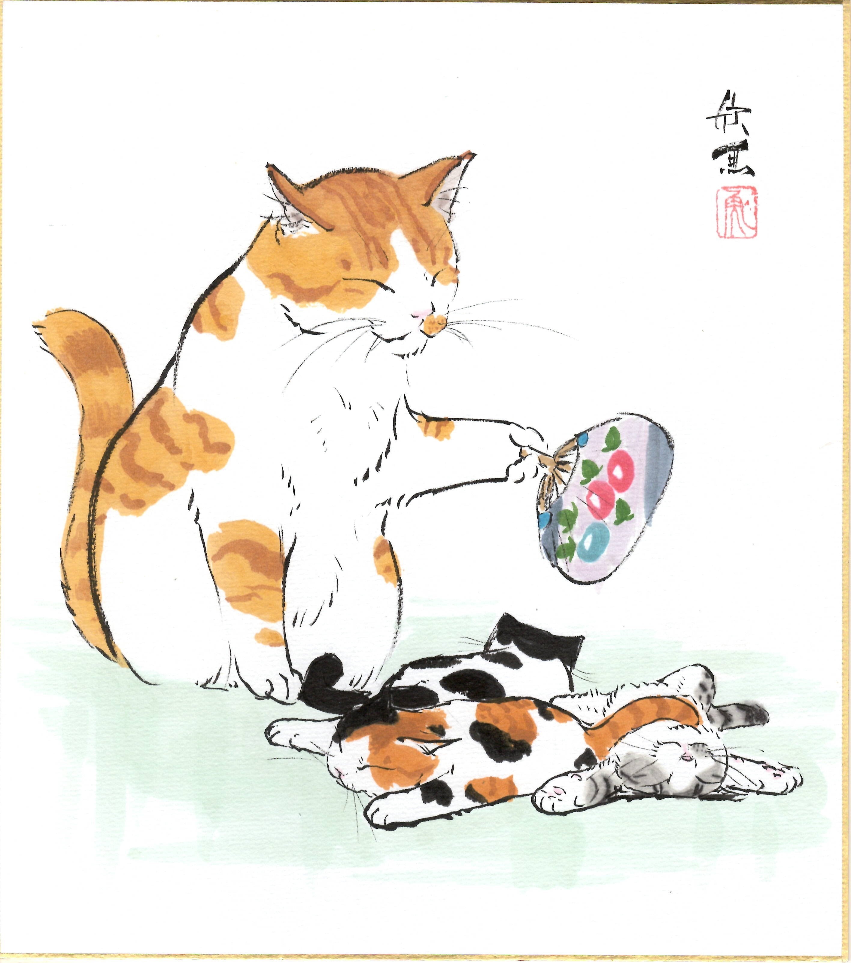 梅木信作「菖蒲」色紙絵 | 吉村唐木店 WEBSHOP