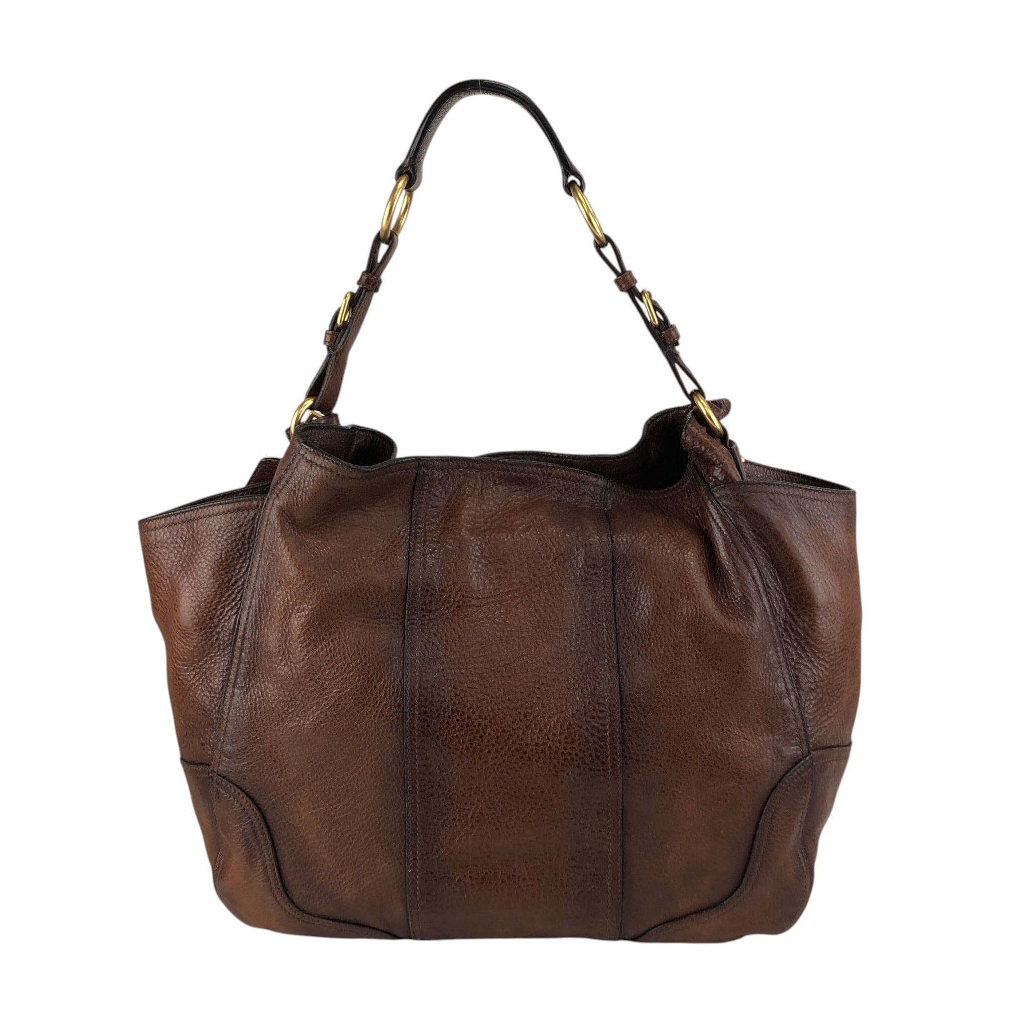 正規店購入 【プラダ】ショルダーバッグ ブラウン PRADA プラダ ショルダーバッグ ブラウン ロゴ レザー ワンショルダー