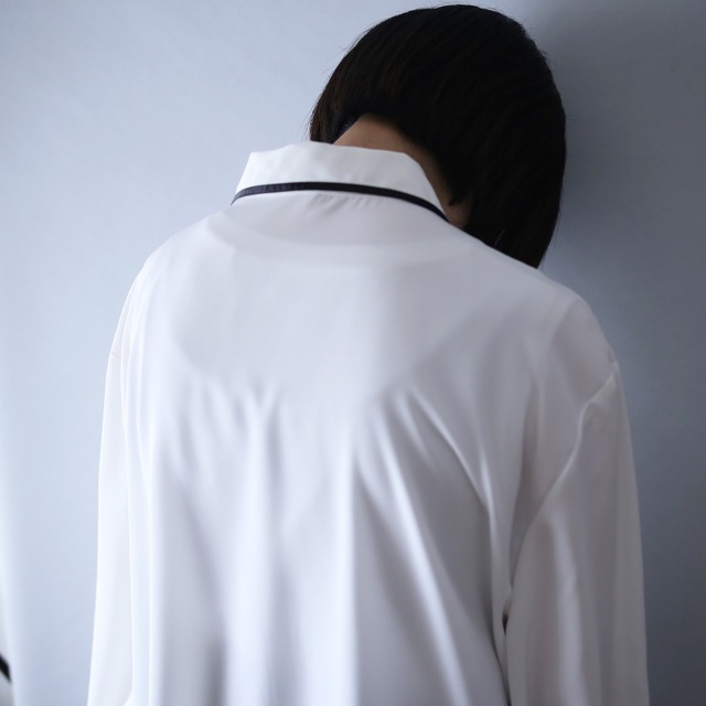 "刺繍" colorful diamond motif and pleats design over silhouette shirt
