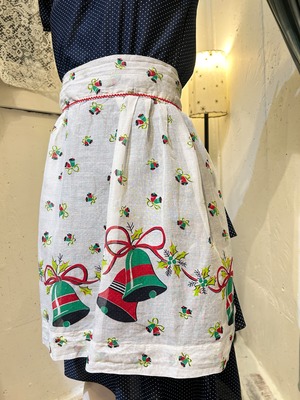 Vintage bell motif Christmas apron