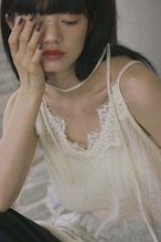 DU260713 Sheer Knit Layered Lace Camisole One Piece【予約商品10月中旬】