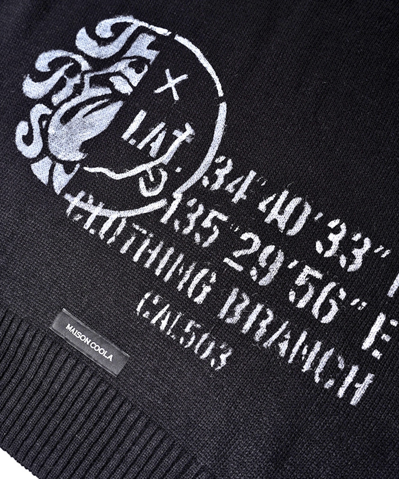 バックペイントオーバーサイズニットベスト (BLACK) CQ-47035