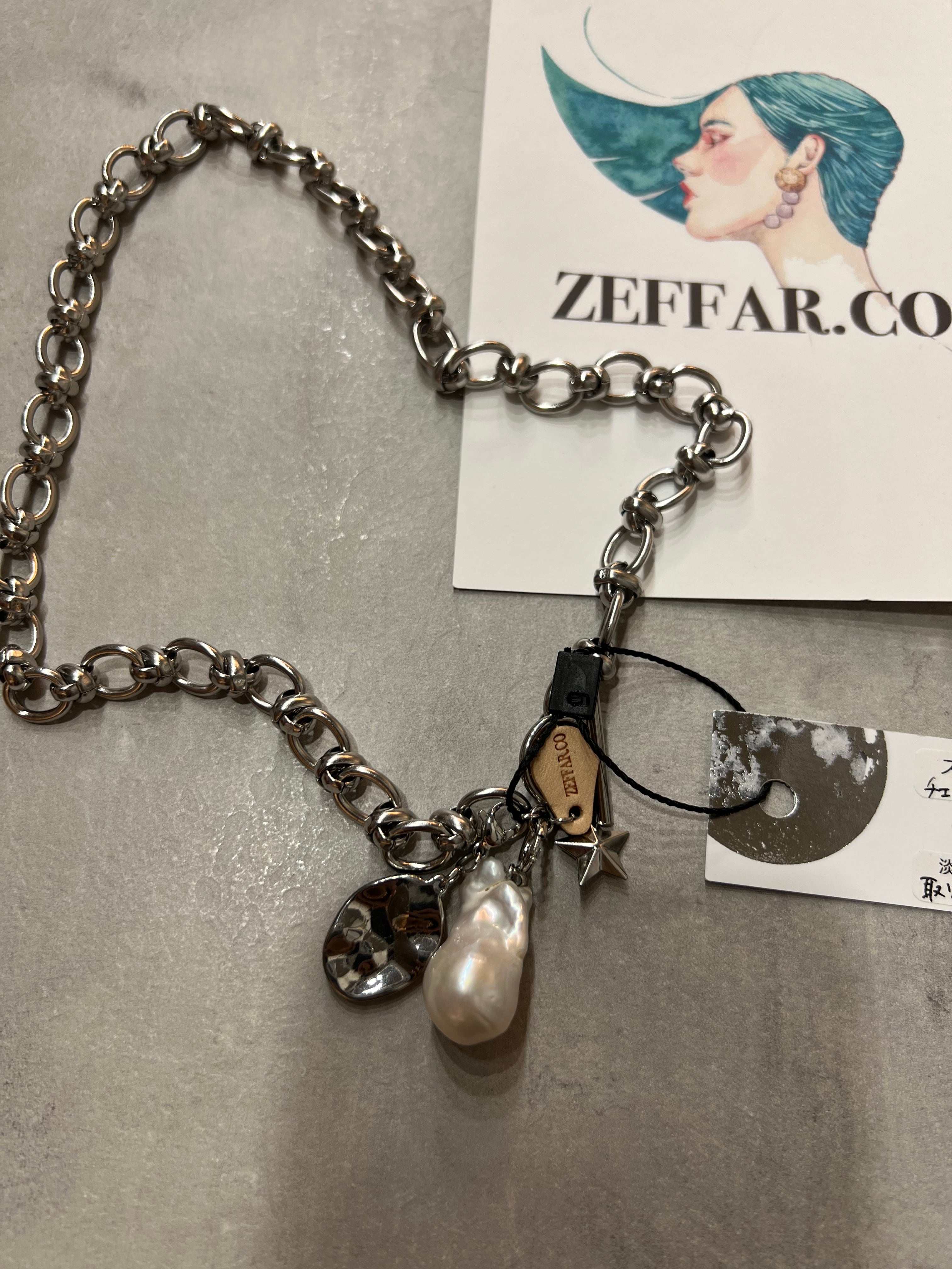 E198 レダシルマ ゲルマニウム ネックレス ヴィヴァン ダイヤ シルバー