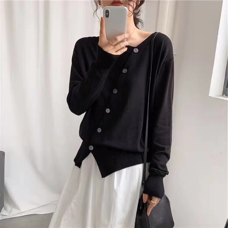 斜めボタン ニットカーディガン AJ111-673 | AYATORI CONNECT