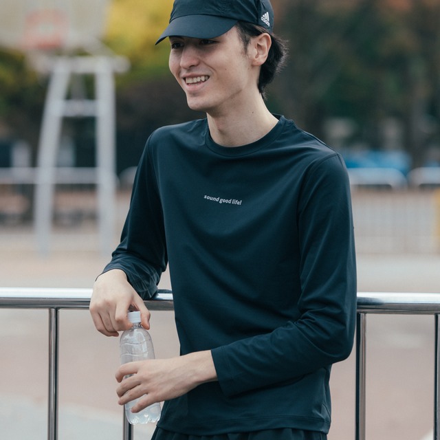 UNISEX Logo LONG T Shirts (black / silver print)