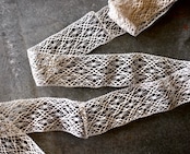 1900s フランス 8cリネン 蜘蛛の巣とアンティークレース br38mn