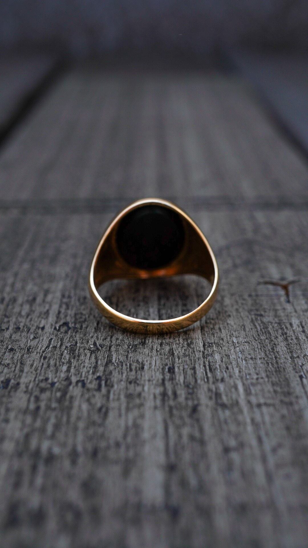 1969】U.K. VINTAGE 9ct イエロー ゴールド シグネット リング 《9金 