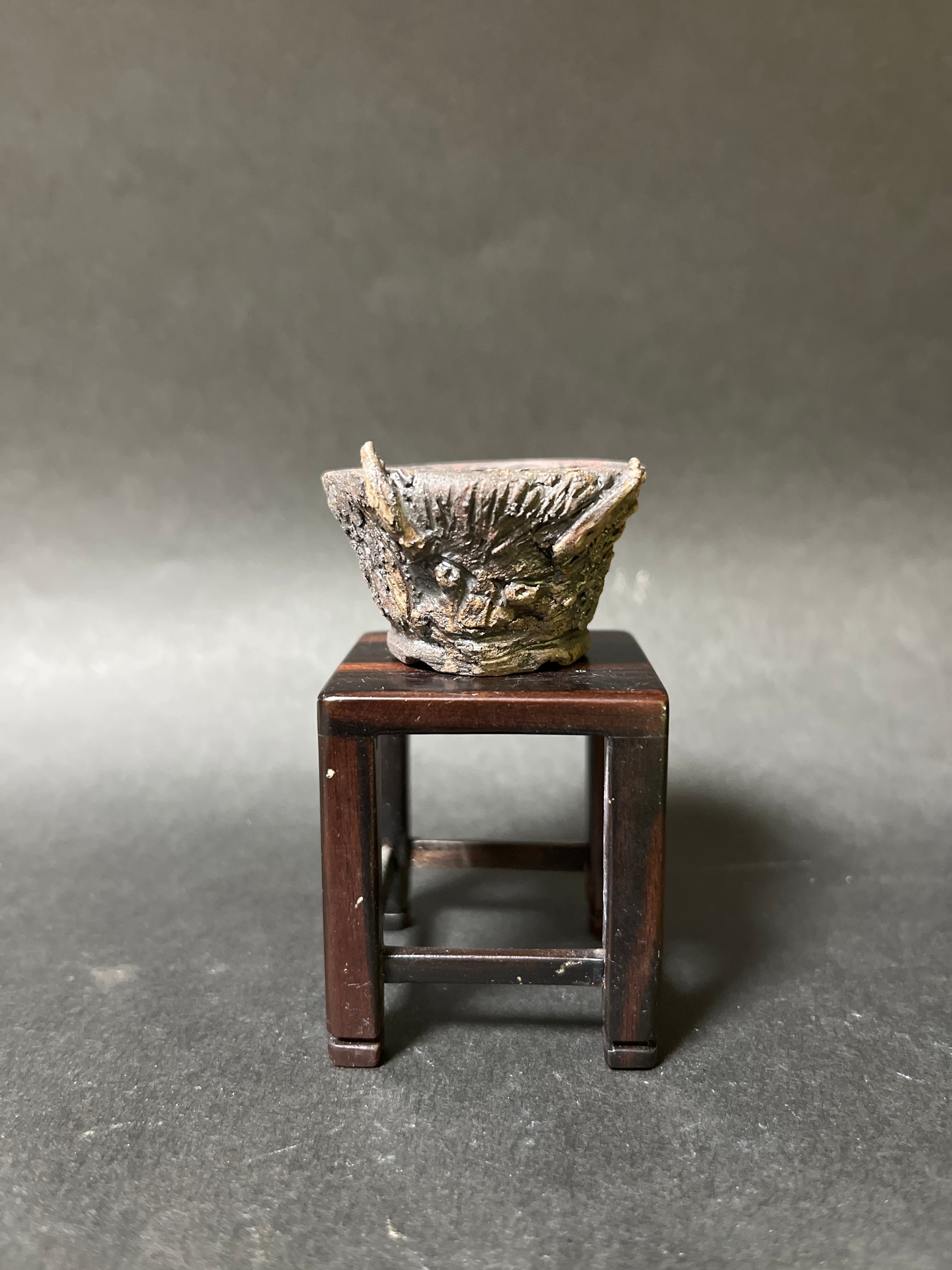 細工八角鉢(獣) 6-18 | 信心のミニ盆栽鉢販売