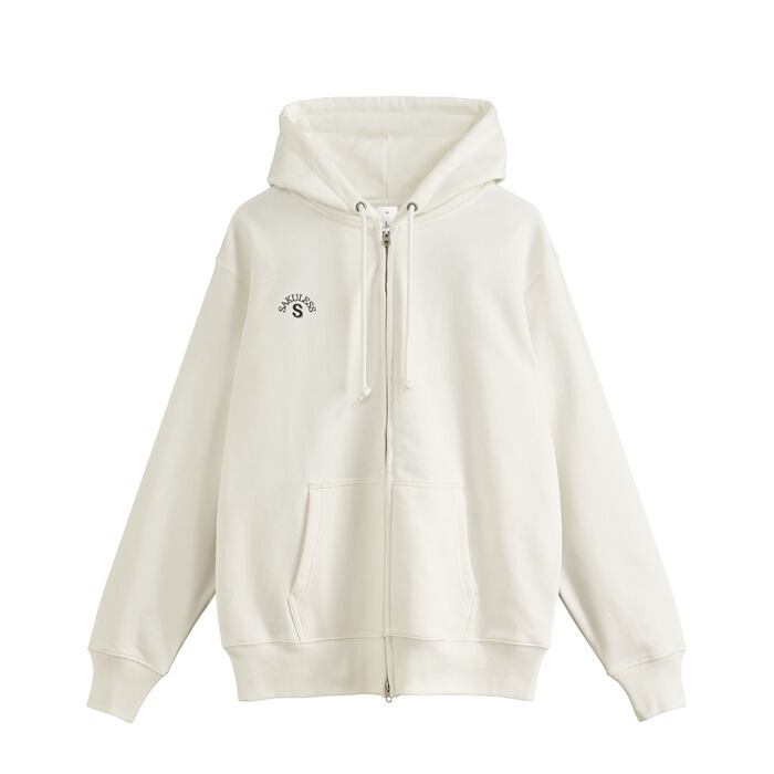 サークルロゴ刺繍 バックプリント ダブルジップパーカー | Pay ID