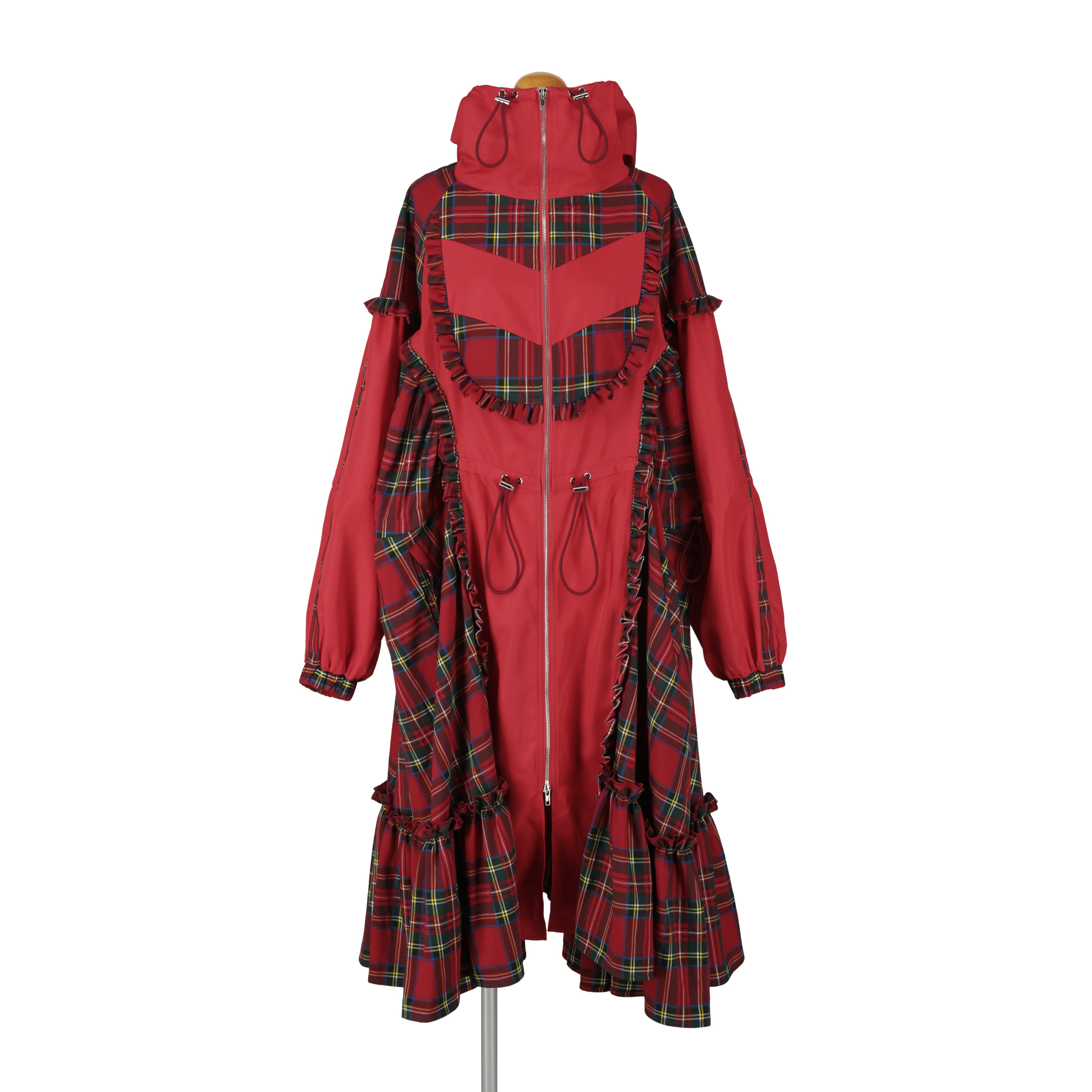 トラックフーディーワンピース　RED