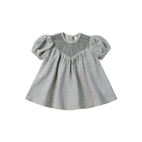 Quincy Mae(クインシーメイ) / 24ss CARINA DRESS / BLUE-GINGHAM / 12-18M・18-24M・2-3Y