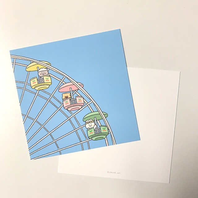Lovie Dovie 観覧車 イラスト ポストカード 韓国 イラスト カード 韓国雑貨 韓国作家 My Maeily マイメイリー 韓国雑貨 韓国シール 文房具