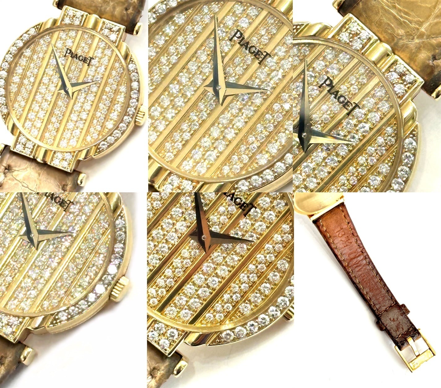 PIAGET ピアジェ 金無垢 ポロ パヴェ ダイヤモンド 158P K18 YG 