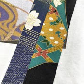 【tshirts195】L size KIMONO & print T-SHIRTS white