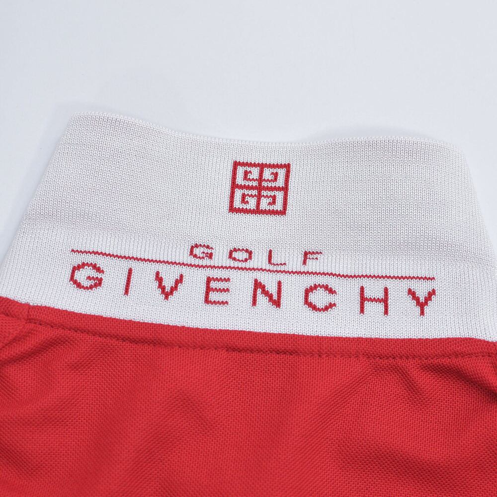 超高級 オシャレ GIVENCHY GOLF ポロシ 未使用、日本製 90s～ GIVENCHY GOLF ジバンシィ 刺繍ロゴ 襟ライン デザイン