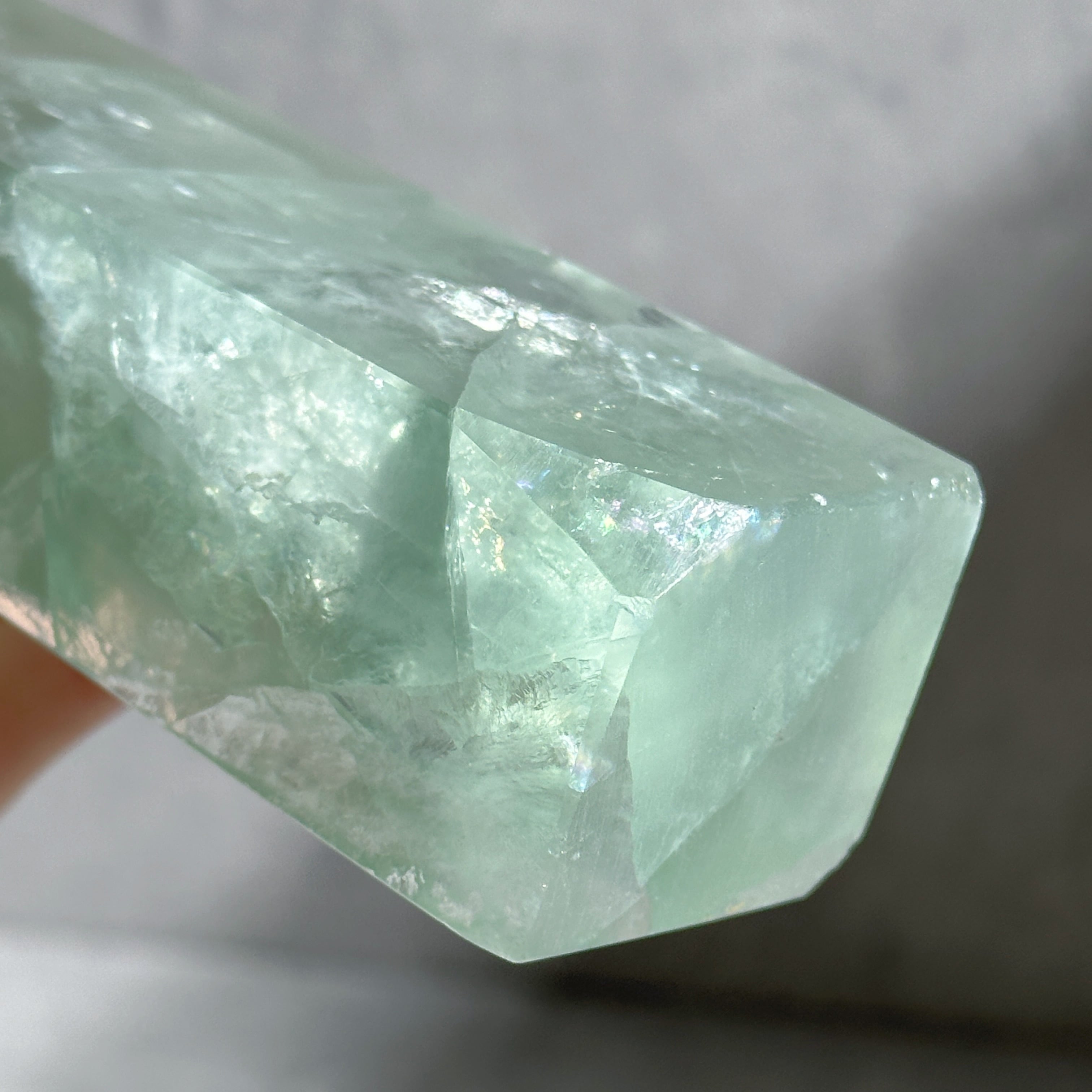 グリーンフローライト　虹　ポイント　タワー　天然石 虹◎グリーンフローライト タワー12◇ Green Fluorite ◇天然石・鉱物