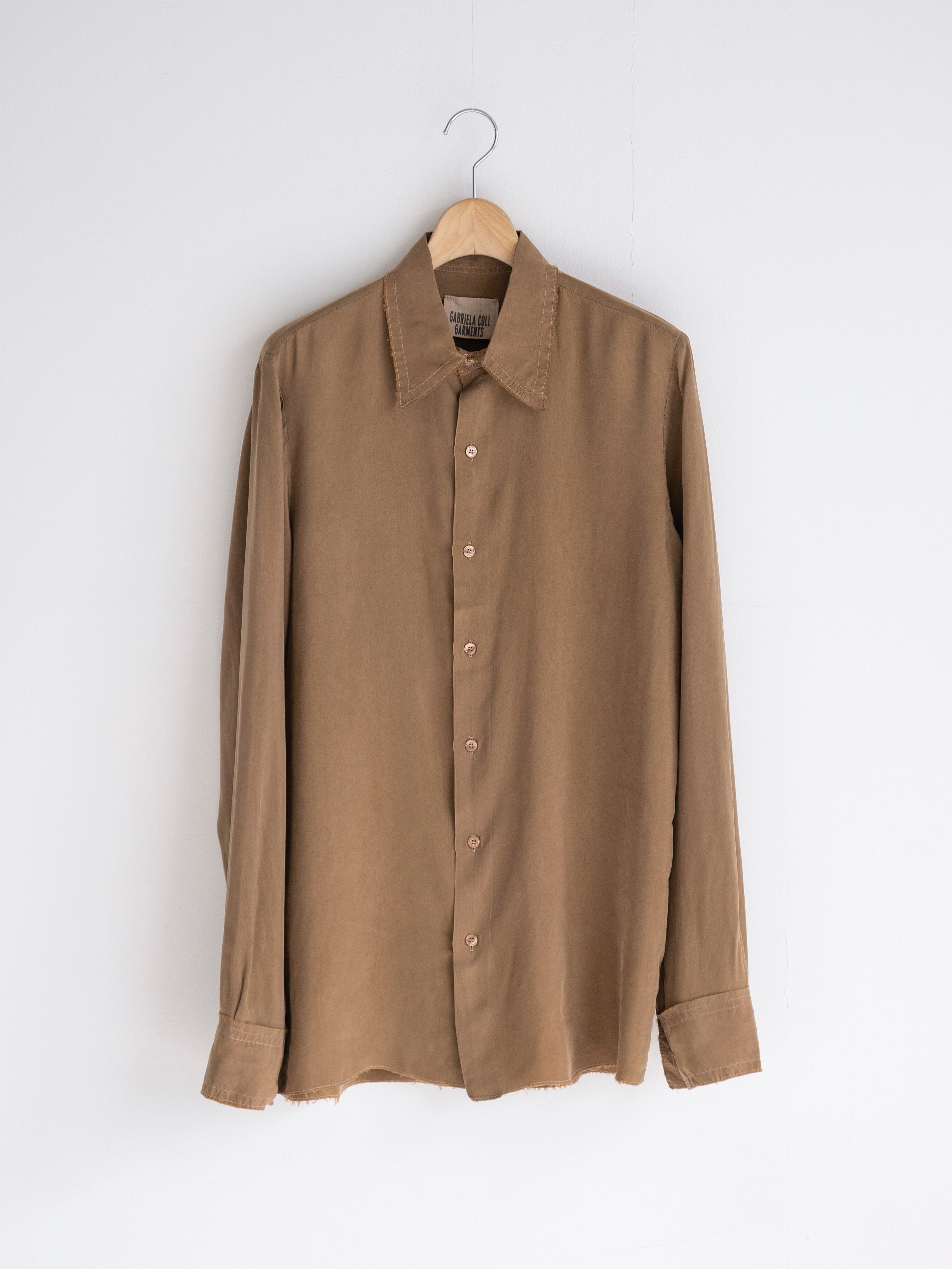 GABRIELA COLL GARMENTS CUPRO SHIRT BROWN S12-197 | BEST PACKING STORE