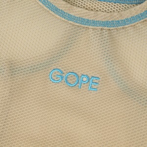 【予約】[ GOPE ] Stretch Mesh Sleeveless｜BEIGE × AQUA BLUE