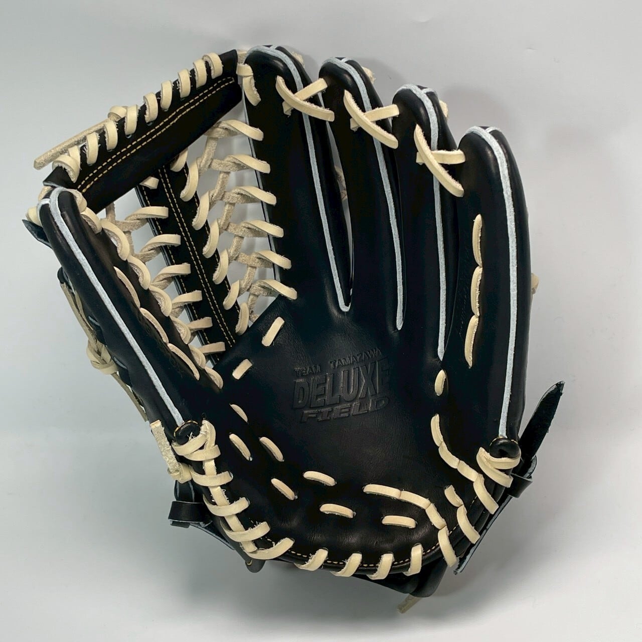 【硬式】玉澤 外野手用グローブ TUG-57DX型 トルネードウェブ(本体:ブラック 紐:キャメル)|タマザワ_04