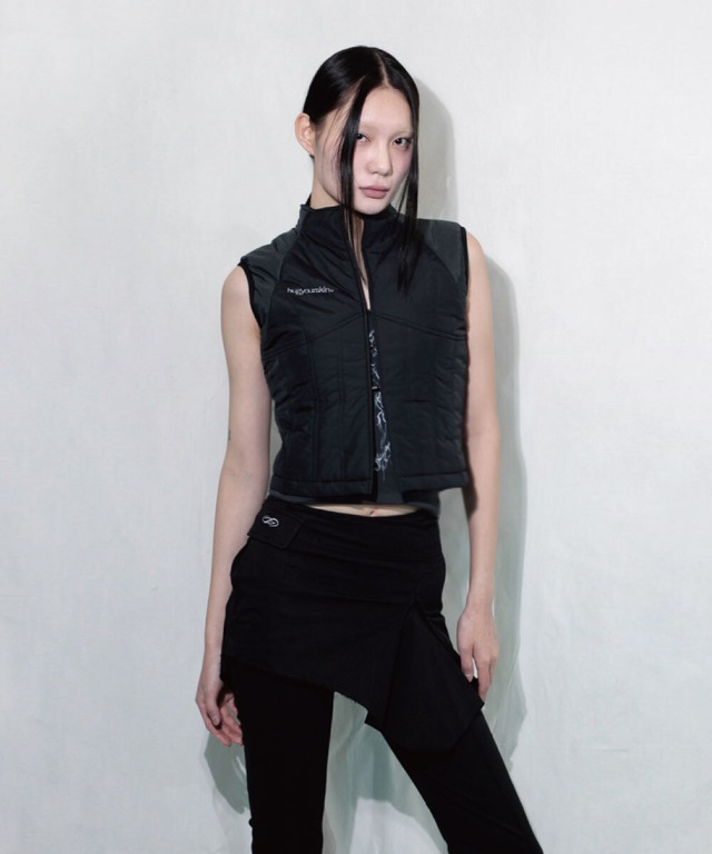 [hug your skin] puffer vest (black) 正規品 韓国ブランド 韓国ファッション 韓国代行 日本 hugyourskin hug ハグユアスキン