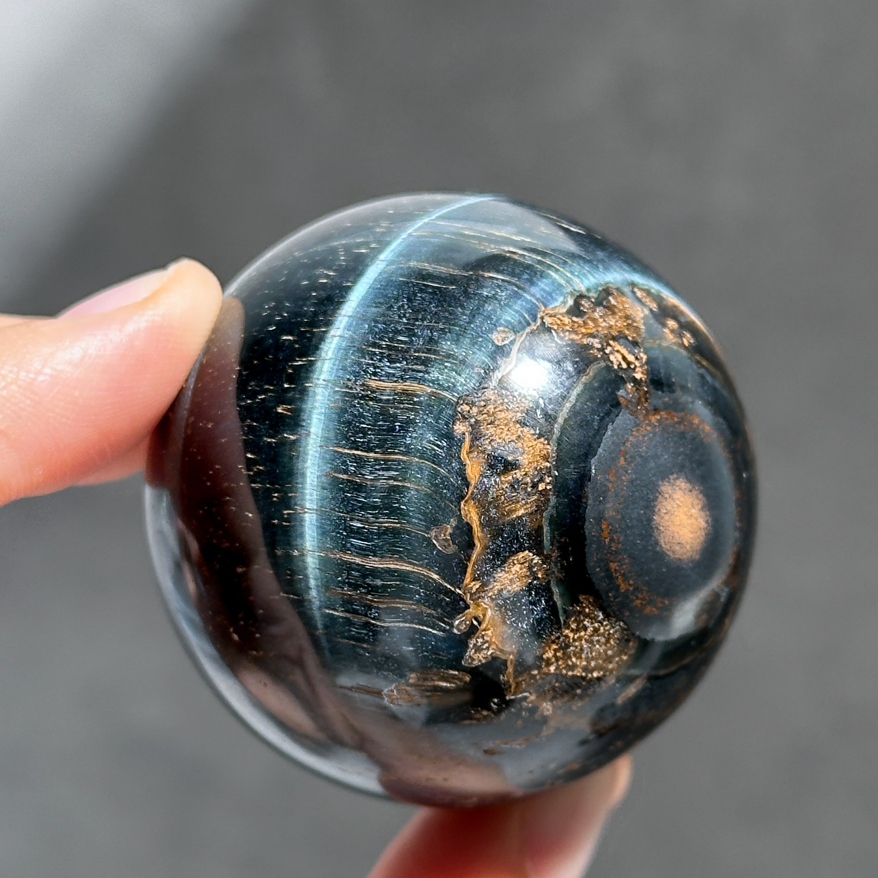 ⭐︎天然石　天眼　スフィア ブルータイガーアイ スフィア 14◇ Blue Tiger's eye ◇天然石