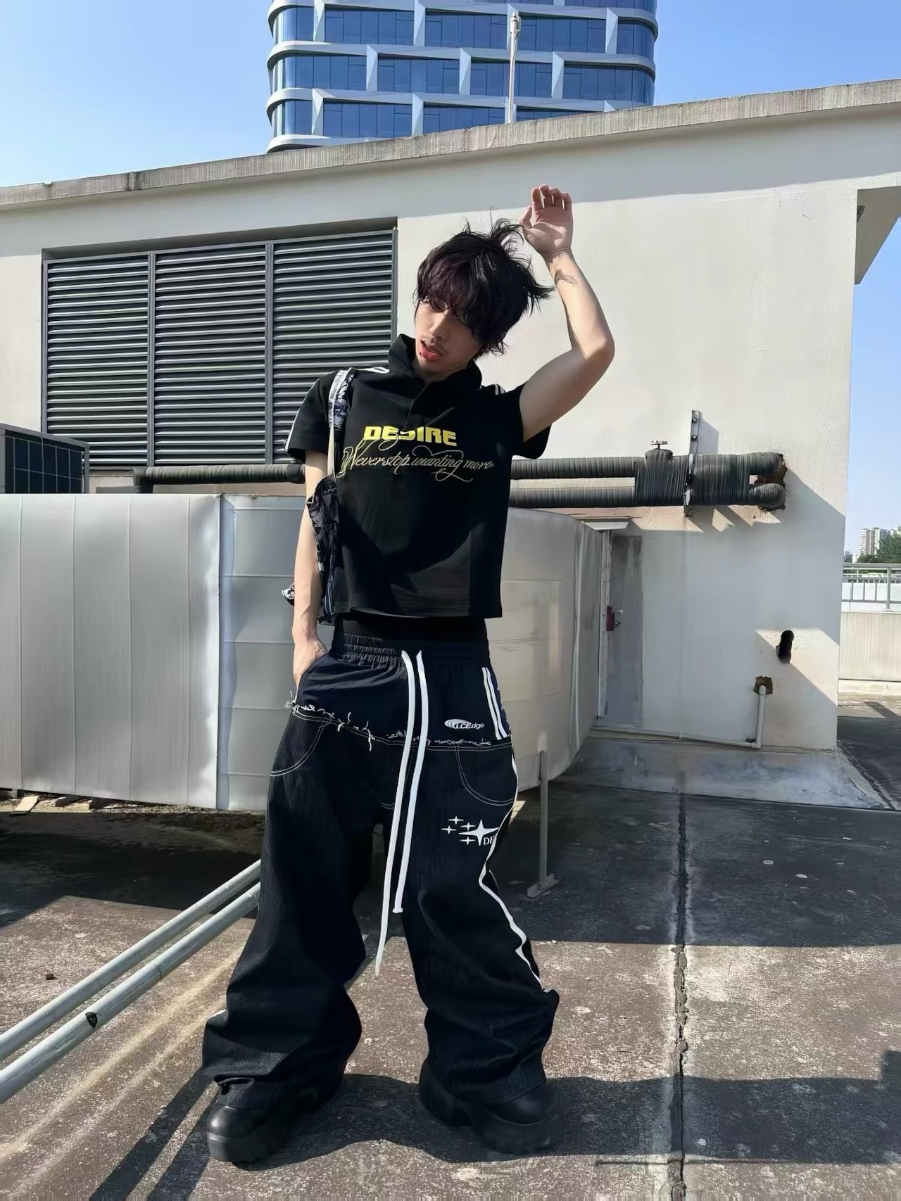 【SEXXDEVIL】“DESIRE” Black & Gold Polo Shirt