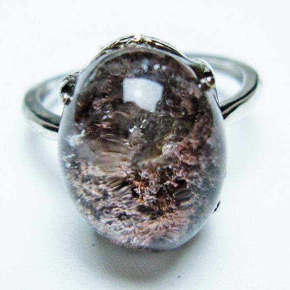 ガーデンクォーツ 指輪 ガーデン水晶 リング フリーサイズ 14号 一点物 メール便可 [M便 1/20] 115-6992