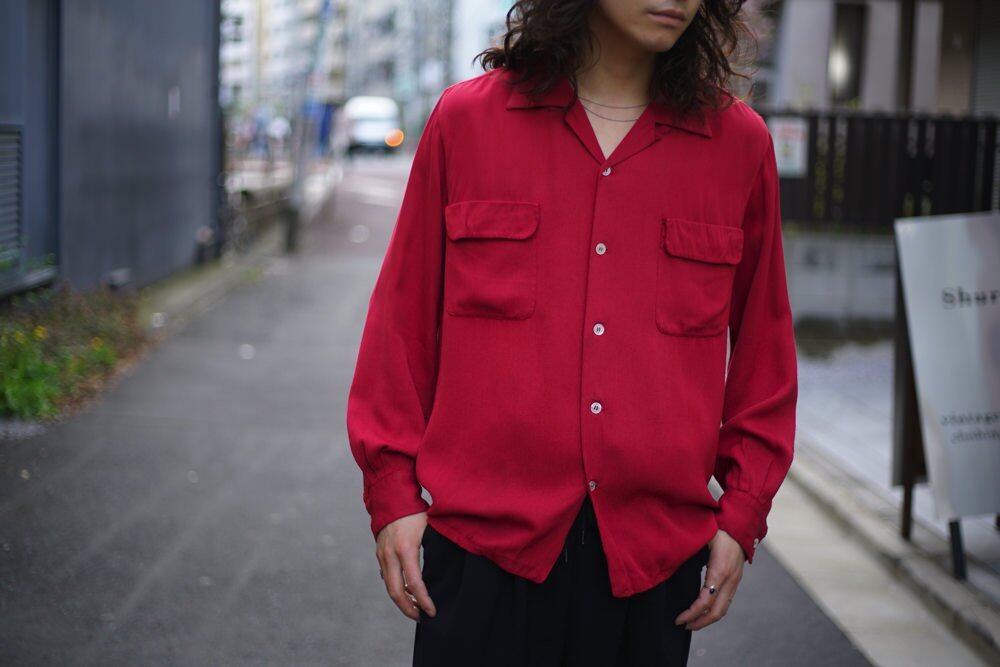 Vintage L / S Loop Color Rayon Gabardine Shirt [Thomas Shirt Vintage L / S Loop Color Rayon Gabardine Shirt [Thomas Shirt