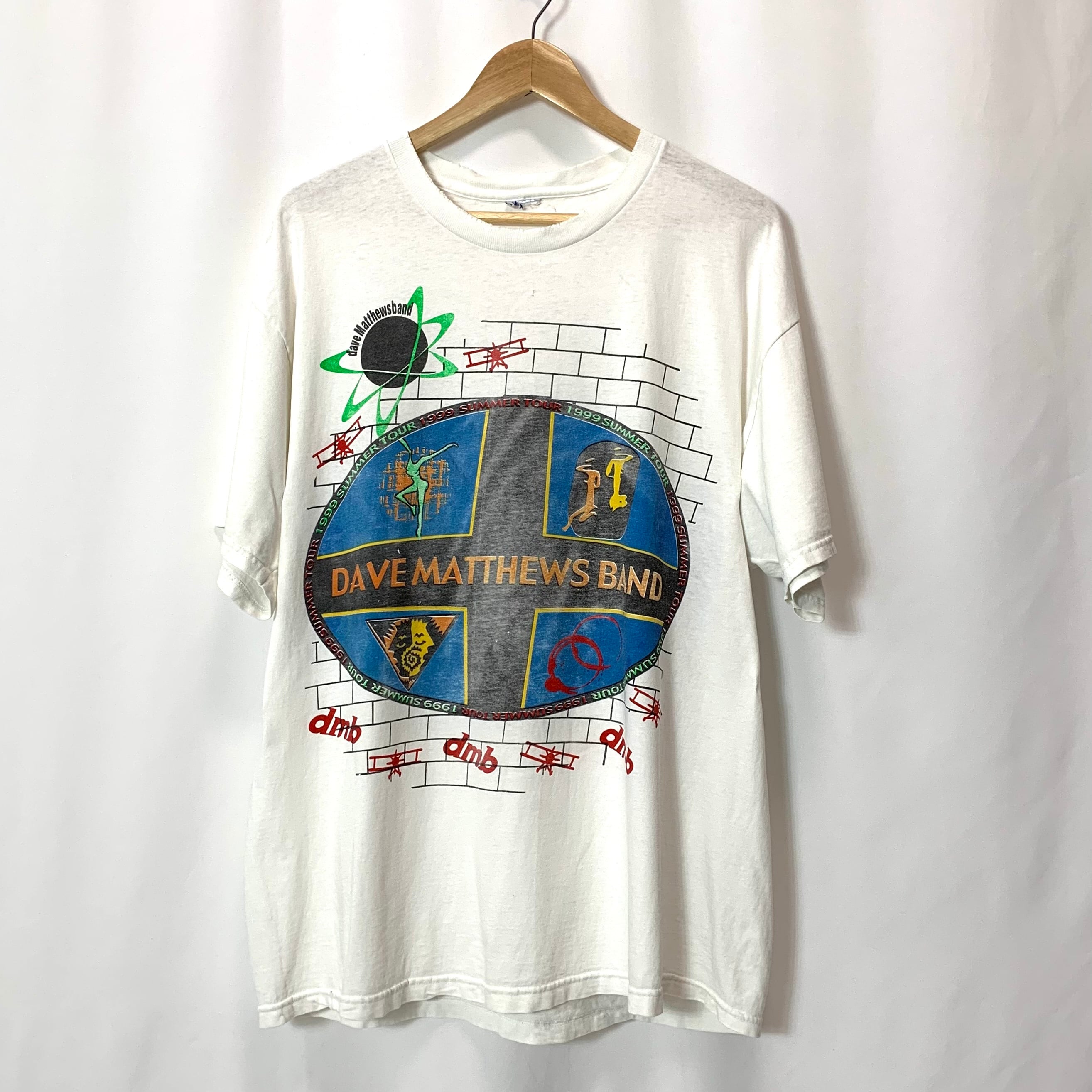 vintage 90s print T-shirt BAND T-shirt TOUR T-shirt DAVE MATTHEWS BAND  プリントTシャツ バンドTシャツ ツアーTシャツ デイブ・マシューズ・バンド メンズ レディース ホワイト 白 ビンテージ ヴィンテージ