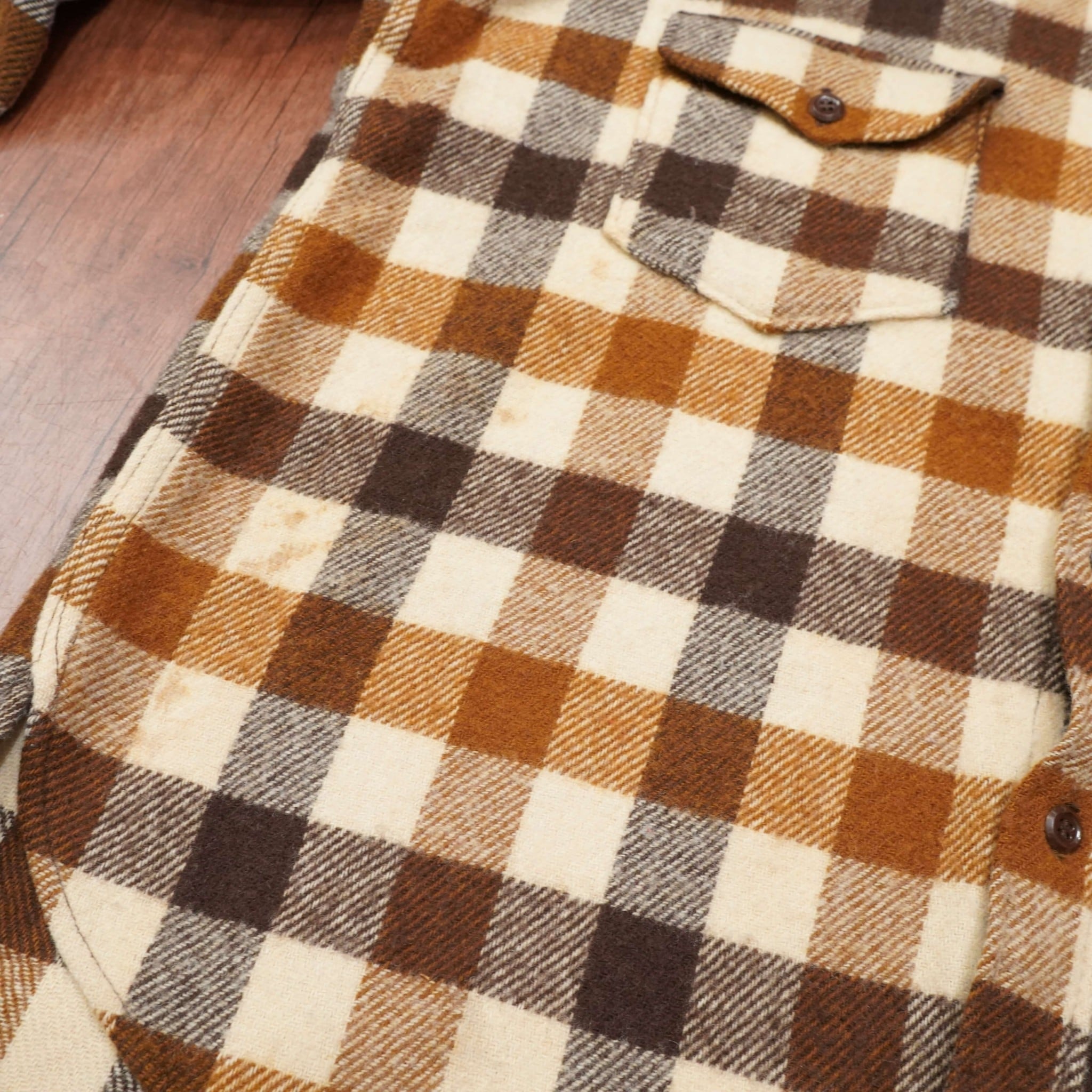 60s l.l.bean ウール チェックシャツ XL/llbean エルエルビーン | 古着