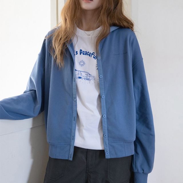 hooded knit cardigan