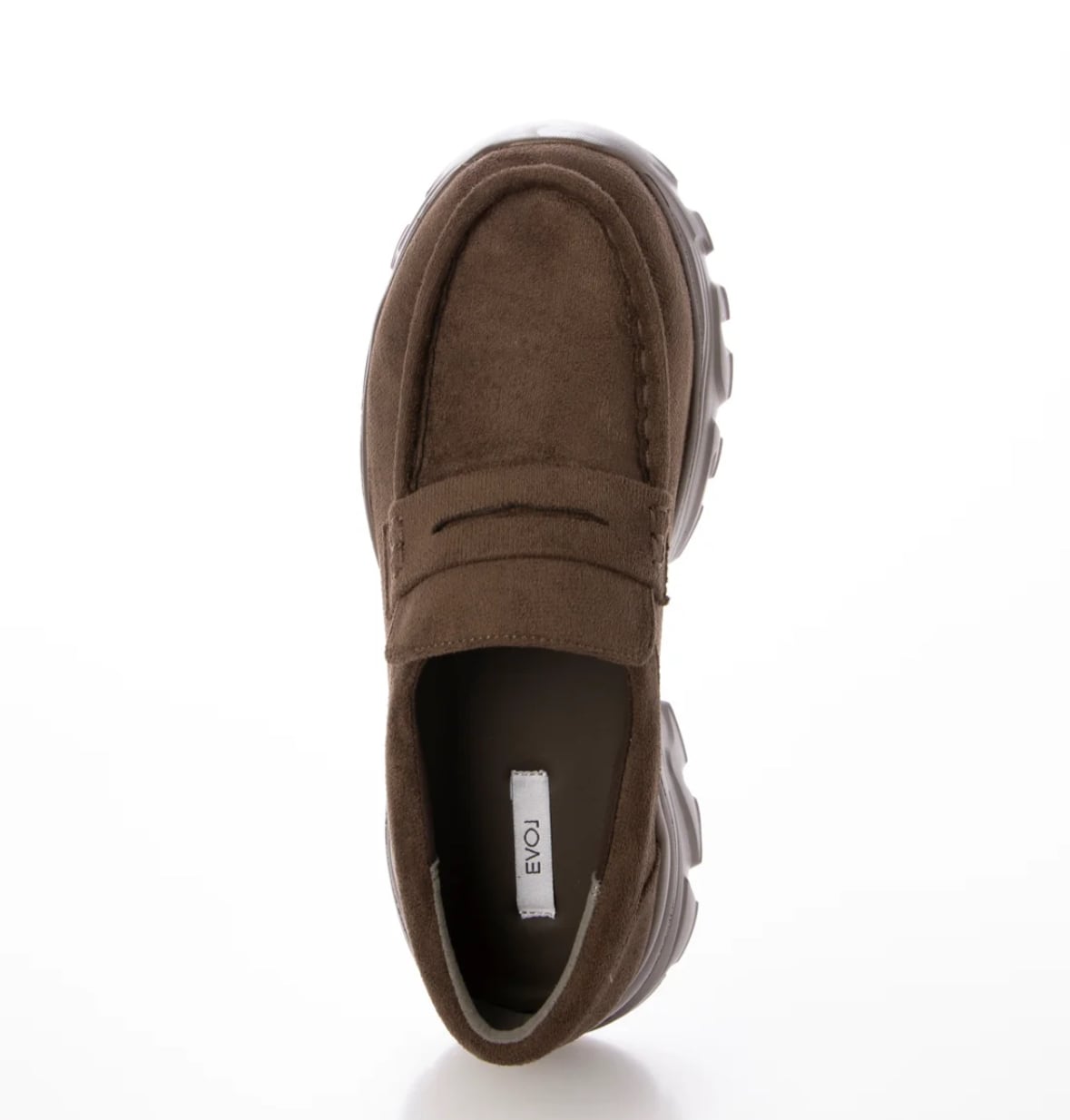 EVOL スニーカーソールローファー　Lサイズ　ブラウン EVOL（イーボル） ローファー 「S-LLサイズ展開・軽量」スニーカー