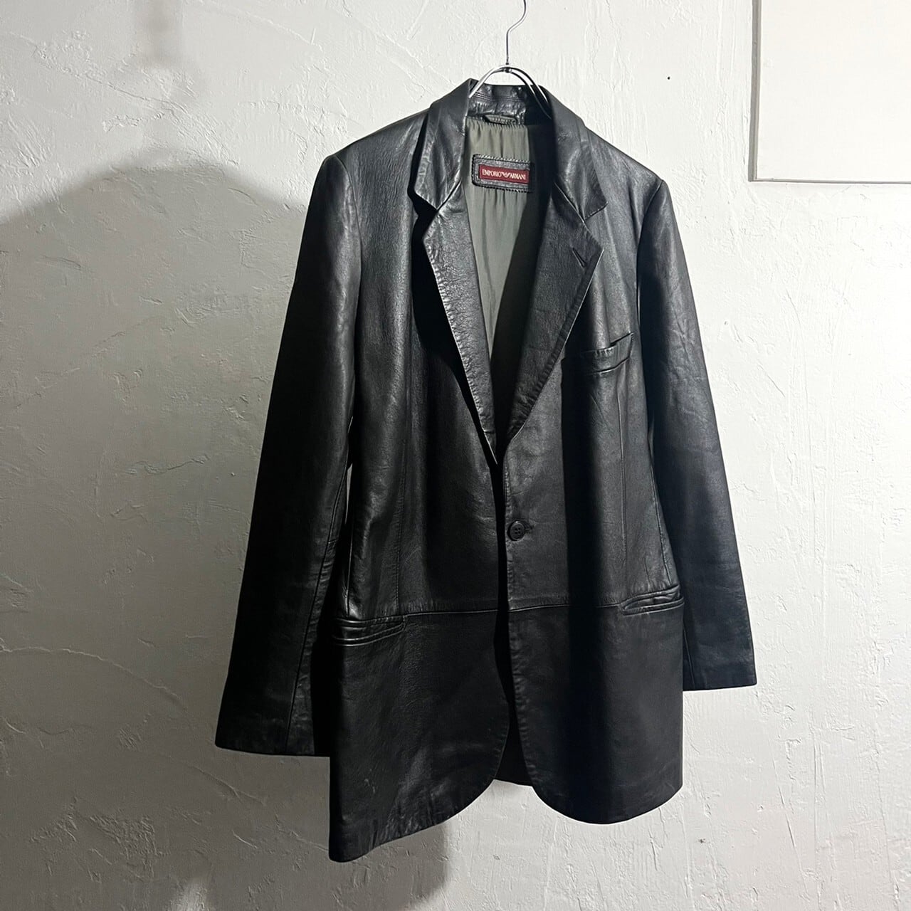 90s EMPORIO ARMANI Lamb Leather Tailored Jacket | VOLAR