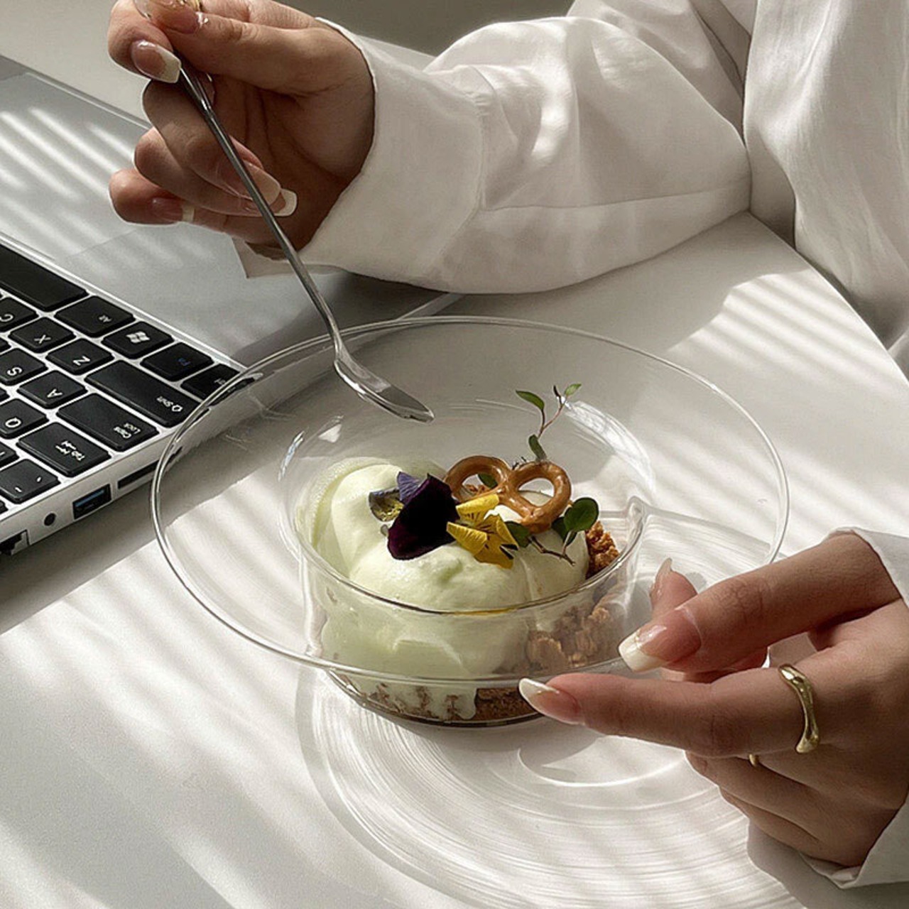 ガラス ボウル 食器 デザートボウル 2点セット