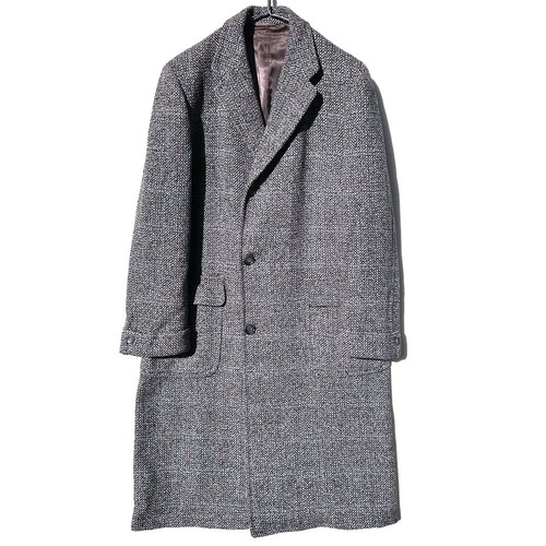 [Canturberry Tweed From Great Britain] Vintage NEP Tweed Wool Tailored Coat [1950s-] Vintage Wool Coat