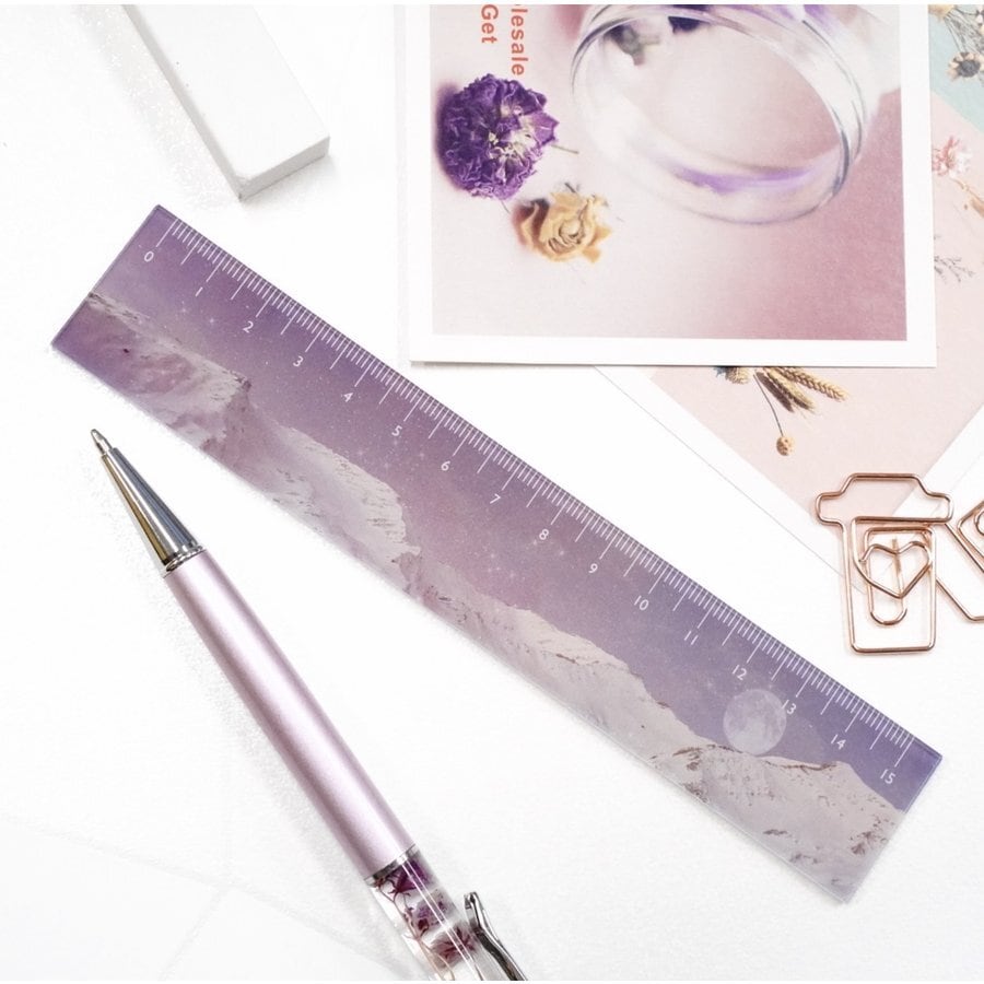 パワームーン 定規】 15cm 月 じょうぎ ものさし 測定 学校 女の子