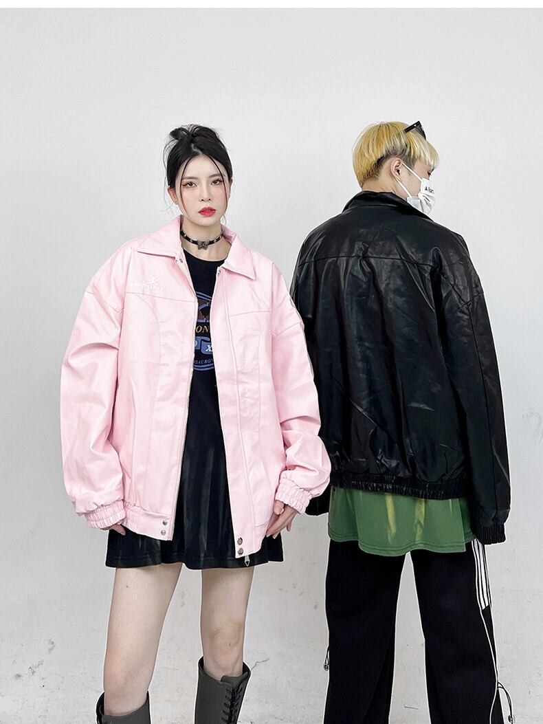 BOROI 春先新作 B's レザー 野球ユニム ゆったり トレンド ハイ