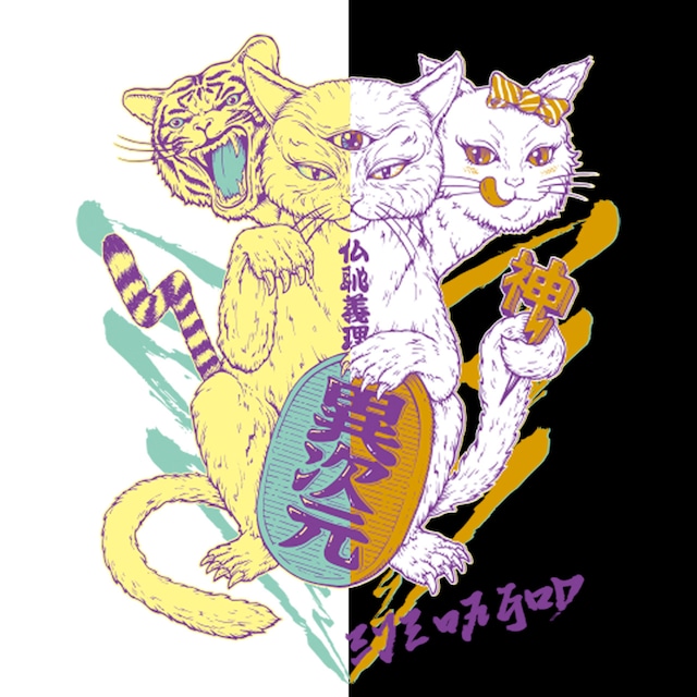 神眼芸術『Lucky cat』T-shirt