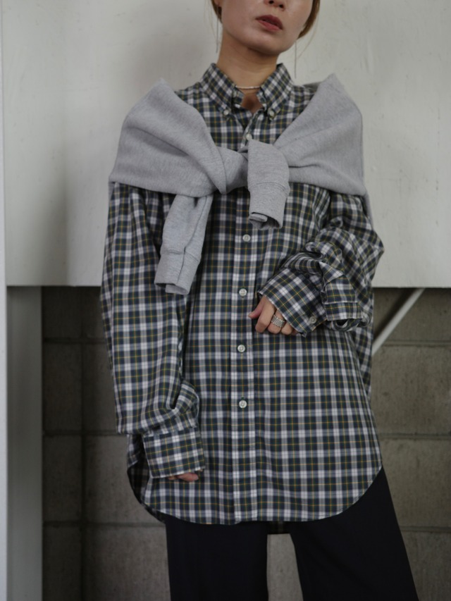 <vintage>LLbean green check shirt