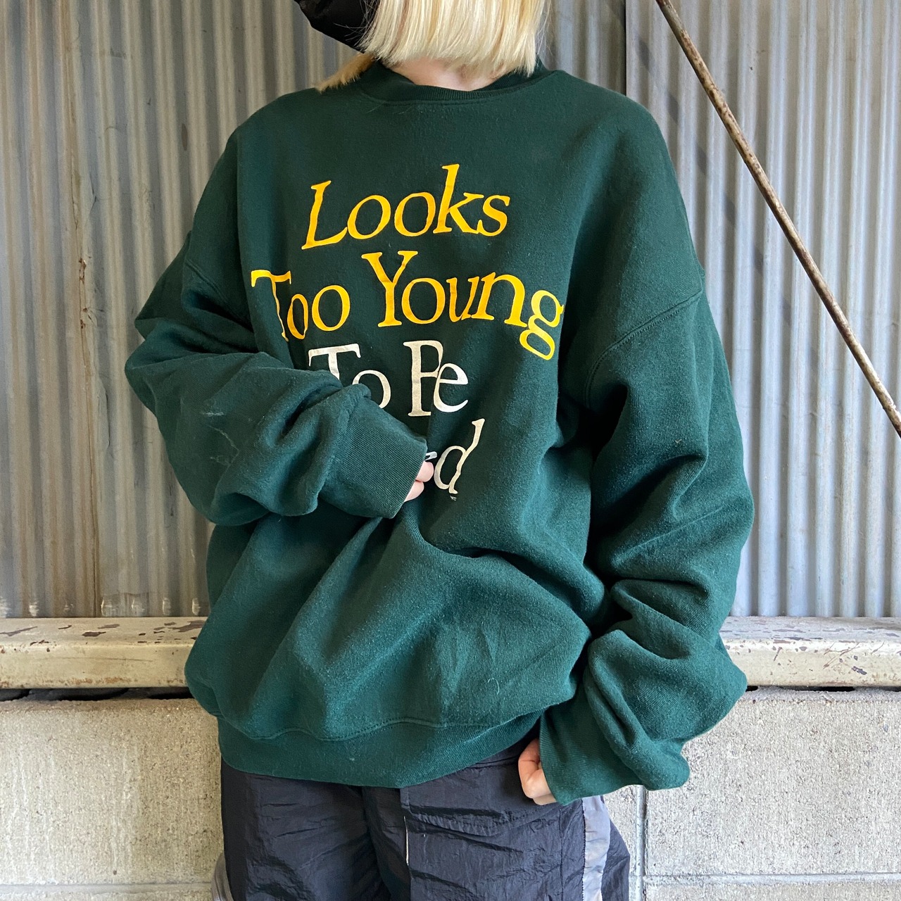 USA製 90年代 メッセージ プリント スウェット メンズXL 古着 90s 