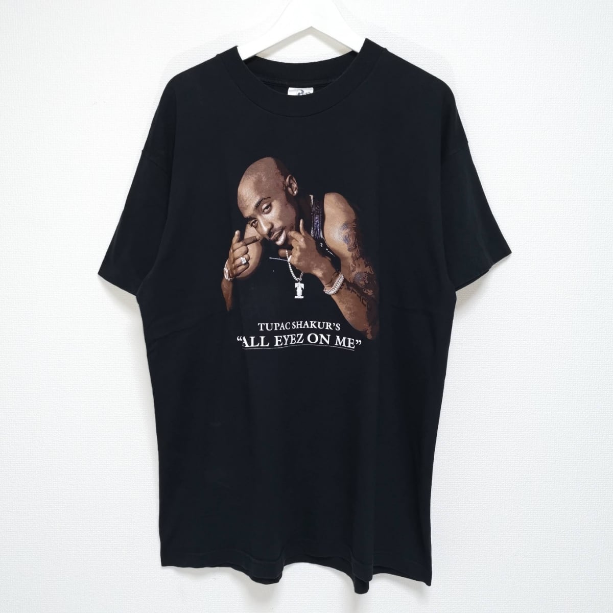 送料無料 XL 90s Tupac 2PAC Tシャツ Death Row 黒 USA製 