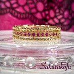 D041 レディース リング ルビー アラビアン ゴールド エタニティリング