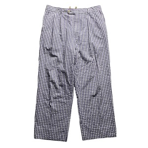 HERMES seersucker check pants